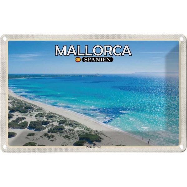 Vianmo Insegna Di Latta 20X30 Cm Mallorca Spanien Platja Es Trenc Meer-image