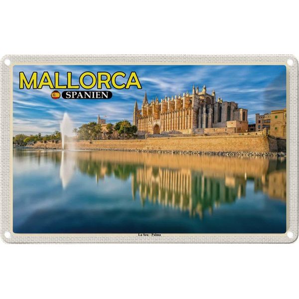Vianmo Insegna Di Latta 20X30 Cm Mallorca Spanien La Seu Palma Kathedrale-image