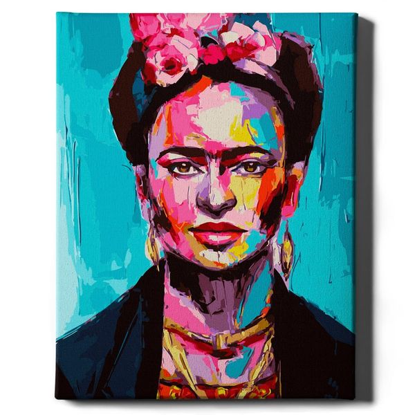 Oh Art! - Set Frida Paint By Numbers - 40X50Cm, Con Cornice In Legno E Pennelli Fai Da Te-image
