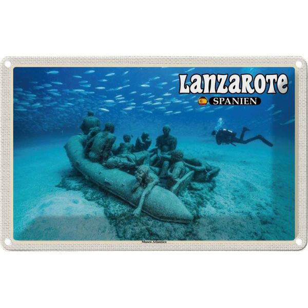Vianmo Insegna Di Latta 20X30 Cm Lanzarote Spanien Museo Atlantico Museum-image