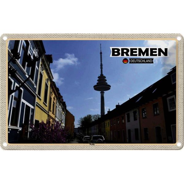 Vianmo Insegna Di Latta 12X18 Cm Bremen Wallanlagen-image