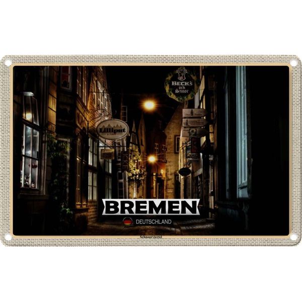 Vianmo Insegna Di Latta 20X30 Cm Bremen Deutschland Schnoorviertel-image