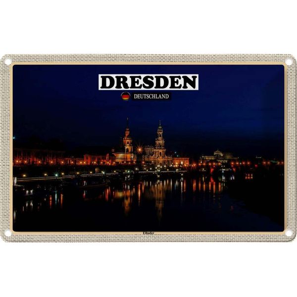 Vianmo Insegna Di Latta 20X30 Cm Dresden Deutschland Elbufer-image