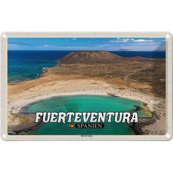 Vianmo Insegna Di Latta 12X18 Cm Fuerteventura Spanien Isla De Lobos Insel-image