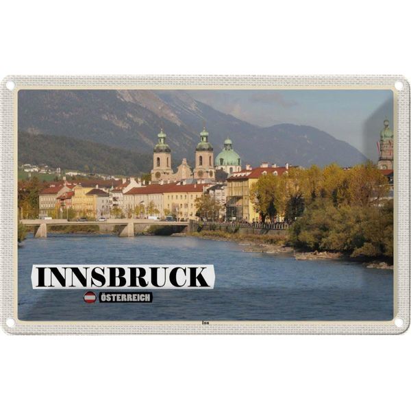 Vianmo Insegna Di Latta 20X30 Cm Innsbruck ÖSterreich Inn Fluss-image
