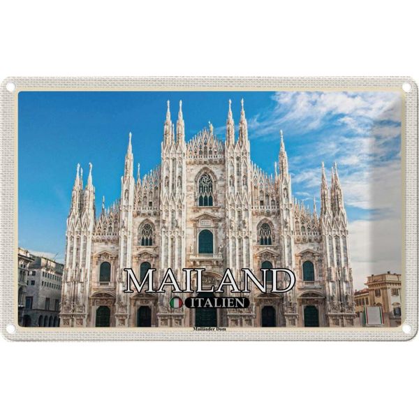 Vianmo Insegna Di Latta 20X30 Cm Italien Mailand MailäNder Dom-image