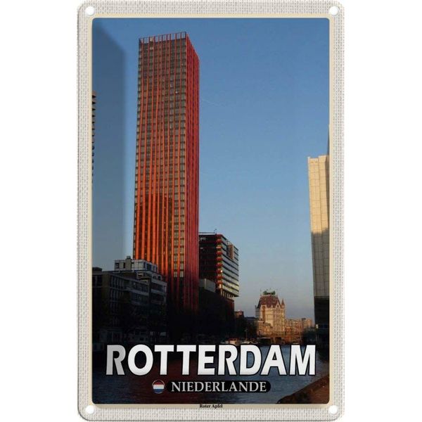 Vianmo Insegna Di Latta 30X20 Cm Rotterdam Niederlande Roter Apfel-image