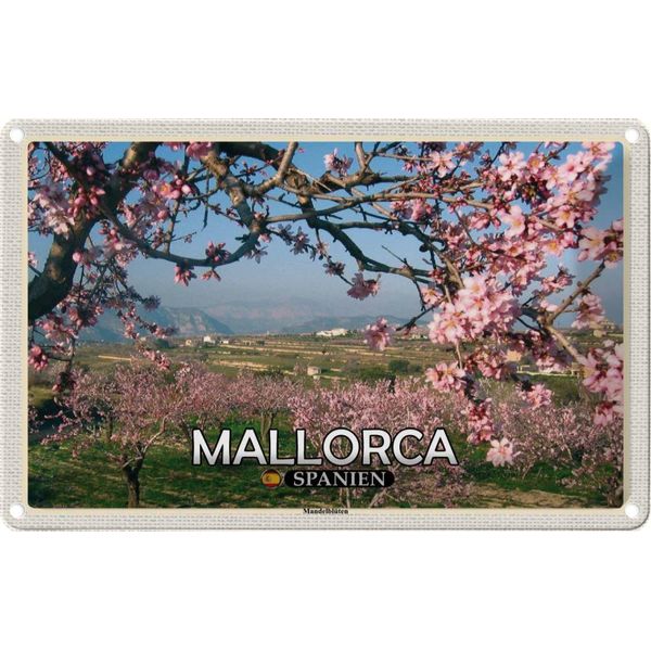 Vianmo Insegna Di Latta 20X30 Cm Mallorca Spanien MandelblüTen-image
