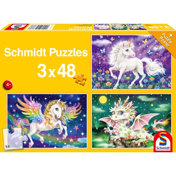 Schmidt Spiele 56377 Puzzle Creature Mitiche - 3X 48 Pezzi-image