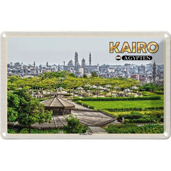 Vianmo Insegna Di Latta 20X30 Cm Kairo ÄGypten Al'azhar Park-image