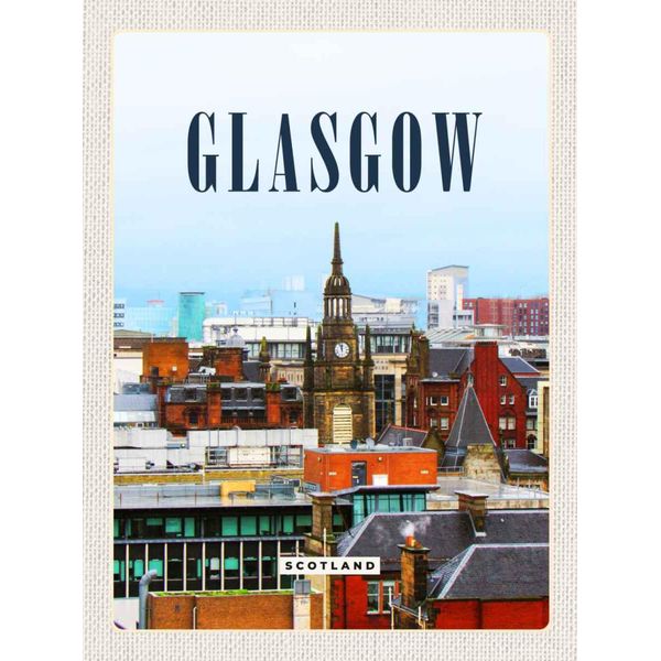Vianmo Insegna In Legno 30X20 Cm Glasgow Scotland Altstadt-image