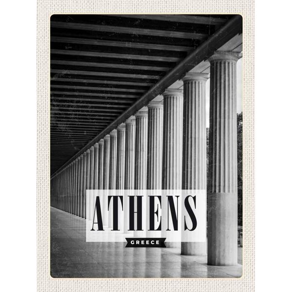Vianmo Insegna In Legno 30X20 Cm Retro Athens Greece Antik-image