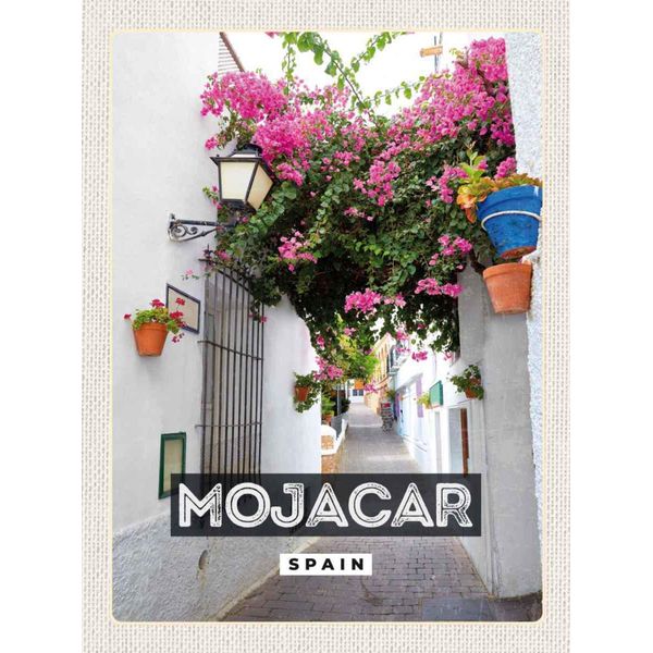 Vianmo Insegna In Legno 30X20 Cm Mojacar Spain Spanien Blumen-image