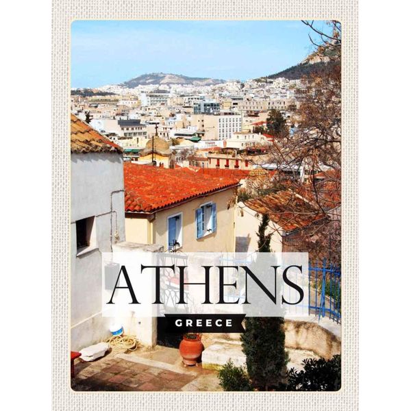 Vianmo Insegna In Legno 30X20 Cm Athens Greece Stadt Reiseziel-image