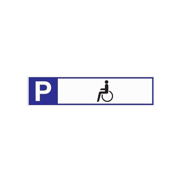 Segnaletica Di Parcheggio Per Disabili L460Xl110Mm Alluminio Bianco/Blu/Nero-image