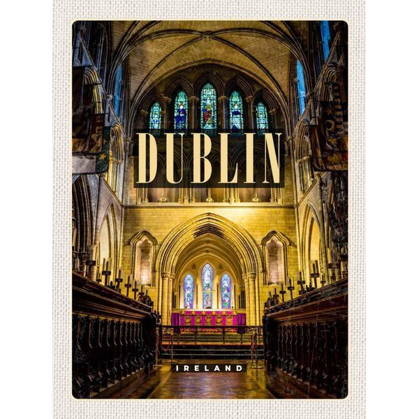 Vianmo Insegna In Legno 30X20 Cm Dublin Ireland Cathedral Reiseziel-image