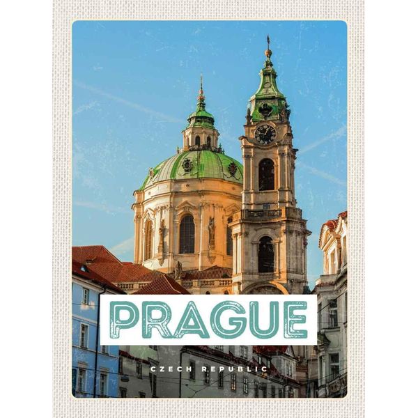 Vianmo Insegna In Legno 30X20 Cm Prague St. Nikolaus Kirche Kostel-image