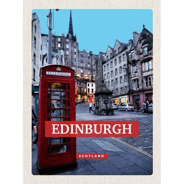 Vianmo Insegna In Legno 30X20 Cm Edinburgh Scotland Telephone Rot-image