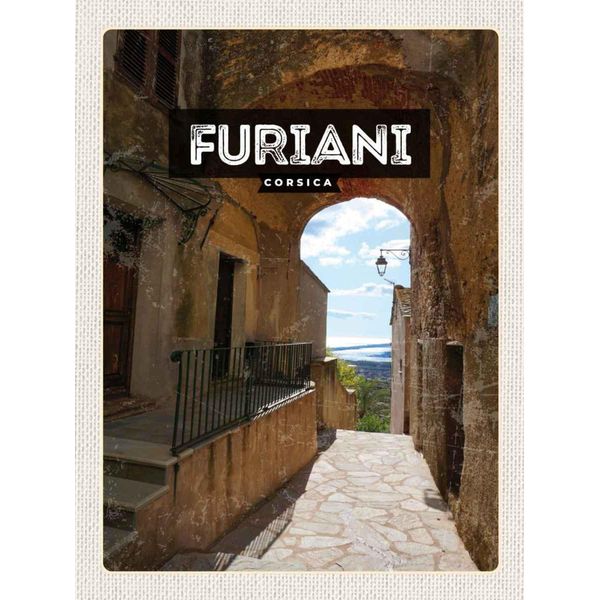 Vianmo Insegna In Legno 30X20 Cm Retro Furiani Corsica Urlaubsort-image
