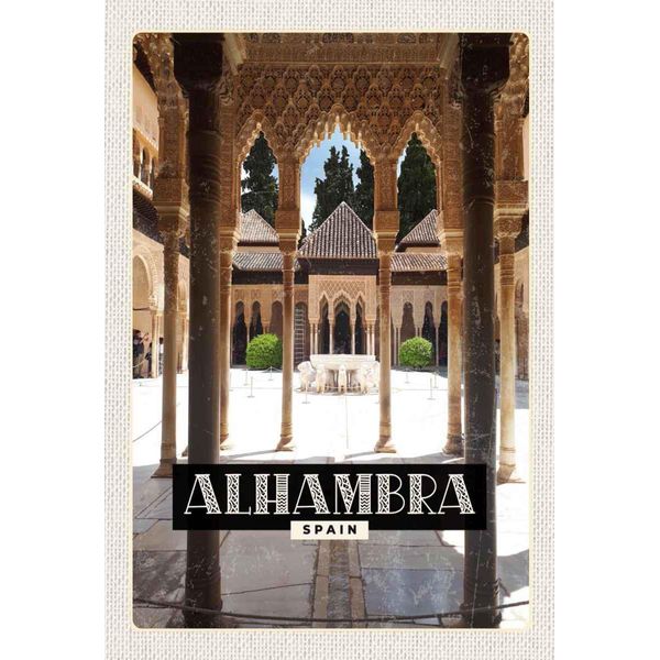 Vianmo Insegna In Legno 30X20 Cm Alhambra Spain Tourismus Urlaub-image