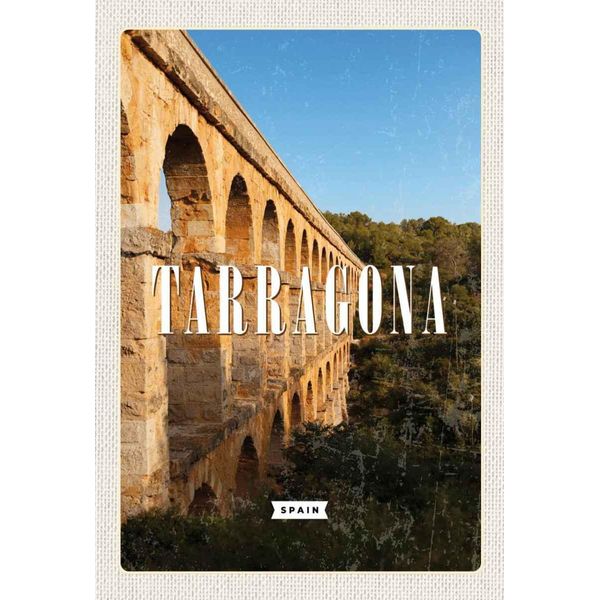 Vianmo Insegna In Legno 30X20 Cm Tarragona Spain Hafenstadt Mittelalter-image