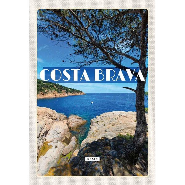 Vianmo Insegna In Legno 30X20 Cm Costa Brava Spain Meer Berge-image