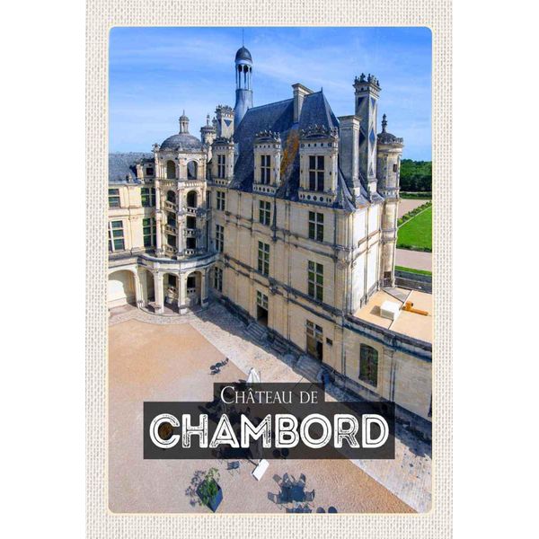 Vianmo Insegna In Legno 30X20 Cm ChâTeau De Chambord Schloss-image