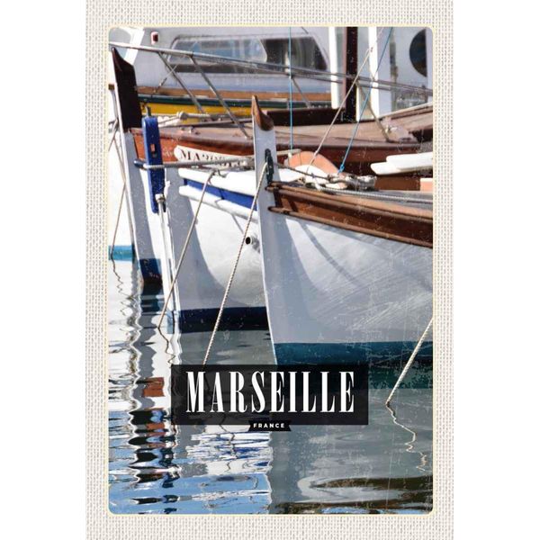 Vianmo Insegna In Legno 30X20 Cm Marseille France Meer Urlaub-image