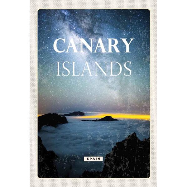 Vianmo Insegna In Legno 30X20 Cm Canary Islands Spain Nacht Sterne-image