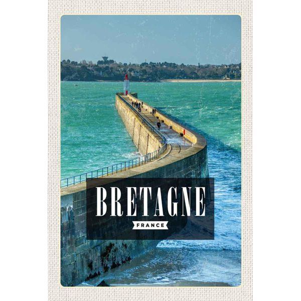 Vianmo Insegna In Legno 30X20 Cm Bretagne France Reiseziel Urlaub-image