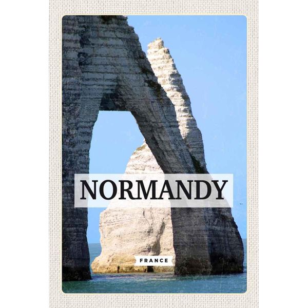 Vianmo Insegna In Legno 30X20 Cm Normandy France Reiseziel-image