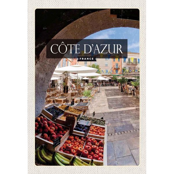 Vianmo Insegna In Legno 30X20 Cm Cote D'azur France Obstmarkt Cafe-image