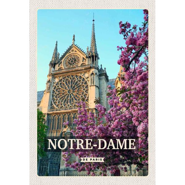 Vianmo Insegna In Legno 30X20 Cm Notre-Dame De Paris Reiseziel-image