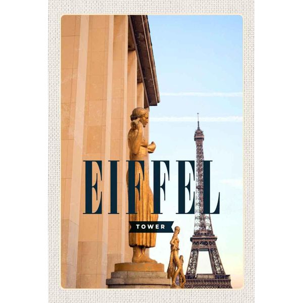 Vianmo Insegna In Legno 30X20 Cm Eiffel Tower Skulpturen-image