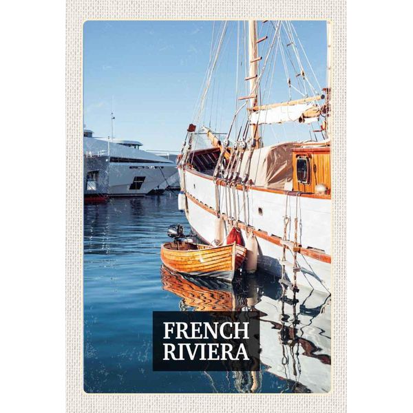 Vianmo Insegna In Legno 30X20 Cm French Riviera Urlaubsort Retro-image