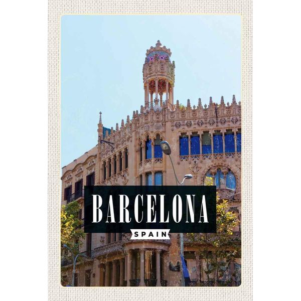 Vianmo Insegna In Legno 30X20 Cm Barcelona Spanien Sargrada-image