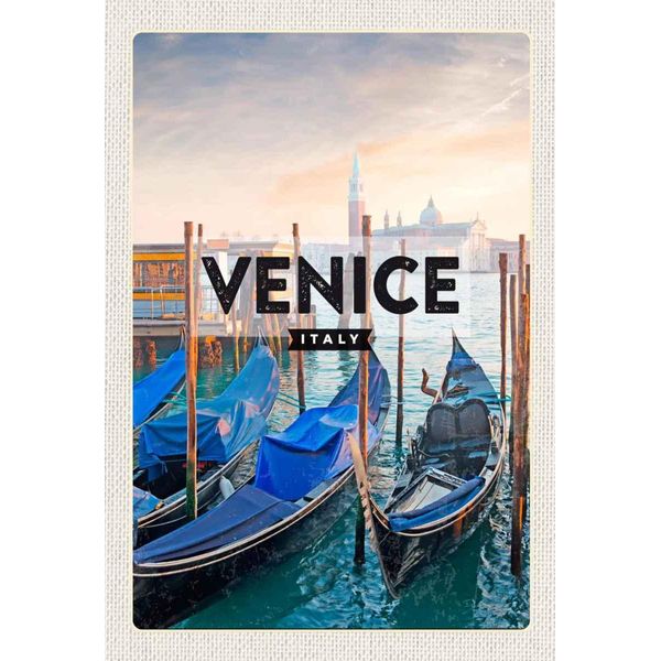 Vianmo Insegna In Legno 30X20 Cm Venice Venedig Boote Meer-image