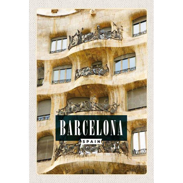 Vianmo Insegna In Legno 30X20 Cm Barcelona Spanien Architeltur-image