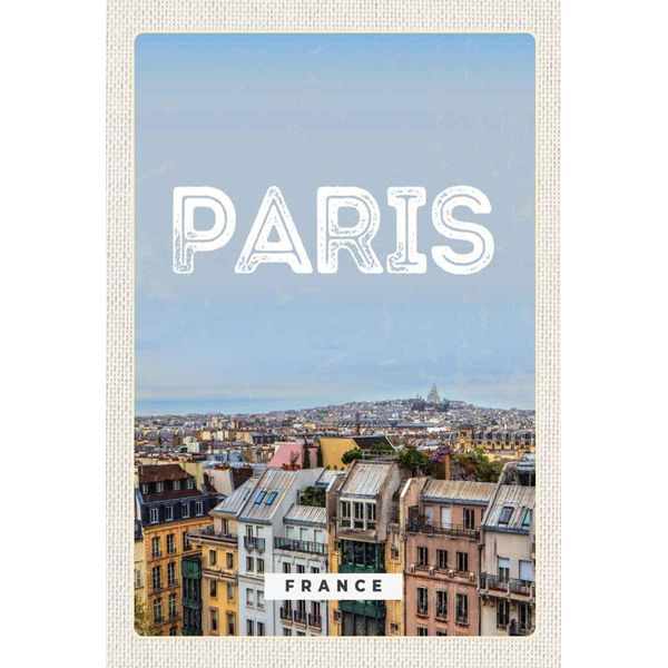 Vianmo Insegna In Legno 30X20 Cm Paris Panorama Blick Stadt-image