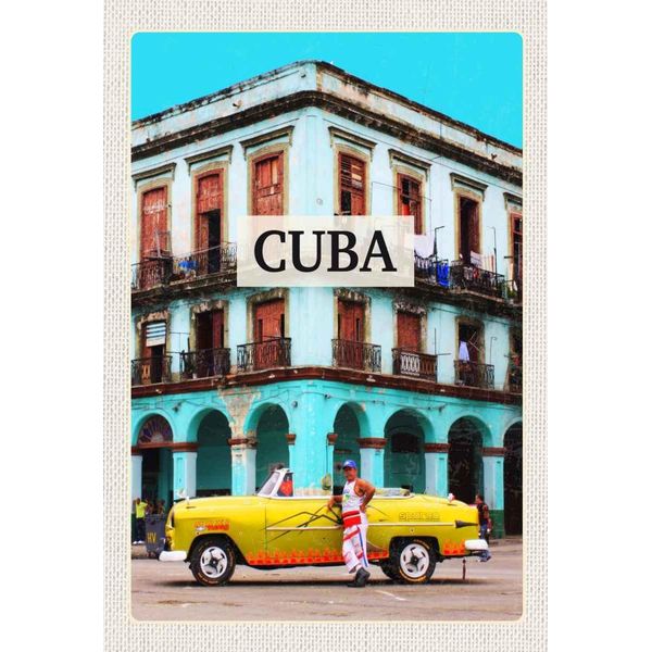 Vianmo Insegna In Legno 30X20 Cm Cuba Karibik Oldtimer Haus-image