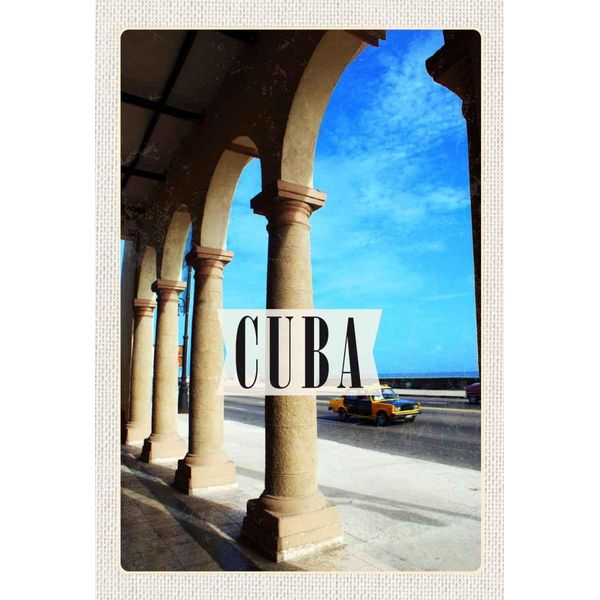 Vianmo Insegna In Legno 30X20 Cm Cuba Karibik StraßE Auto GemäLde-image