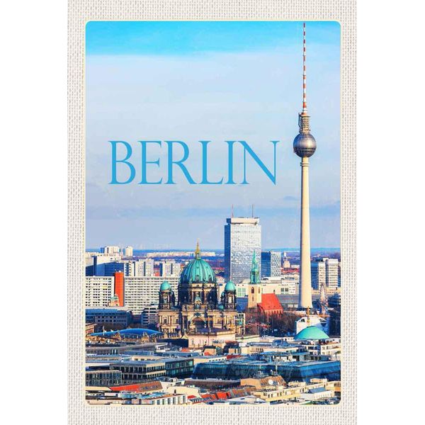 Vianmo Insegna In Legno 30X20 Cm Berlin Deutschland Aussicht Stadt-image