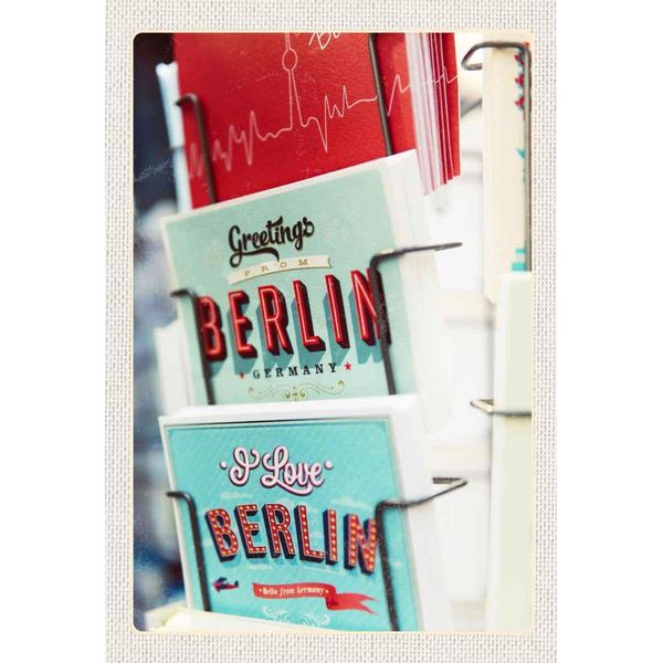 Vianmo Insegna In Legno 30X20 Cm Berlin Deutschland Postkarte-image