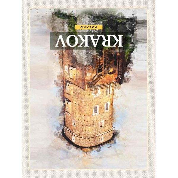 Vianmo Insegna In Legno 30X20 Cm Krakow Turm GemäLde Trip Reiseziel-image