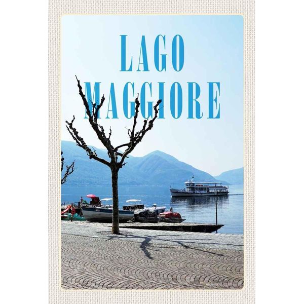 Vianmo Insegna In Legno 30X20 Cm Lago Maggiore Boote Schifftour Meer-image