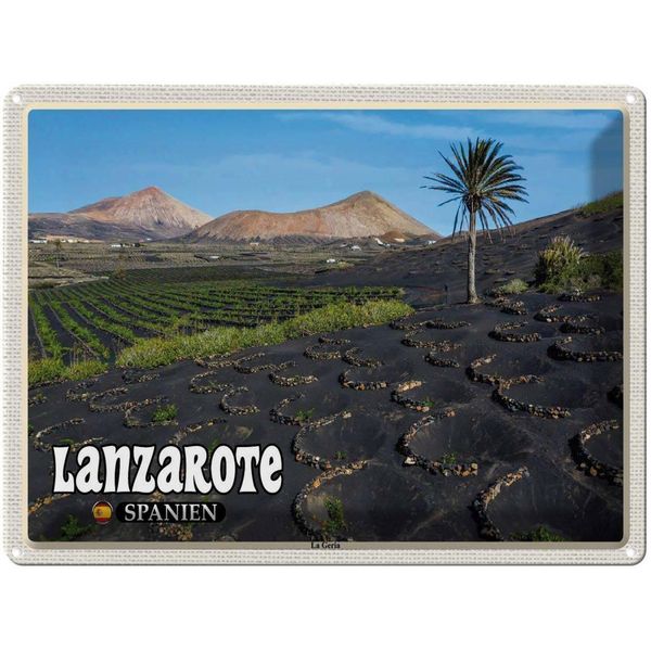 Vianmo Insegna Di Latta 30X40 Cm Lanzarote Spanien La Geria Dorf-image