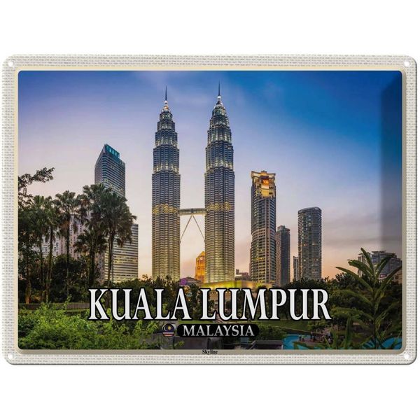 Vianmo Insegna Di Latta 30X40 Cm Kuala Lumpur Malaysia Skyline-image