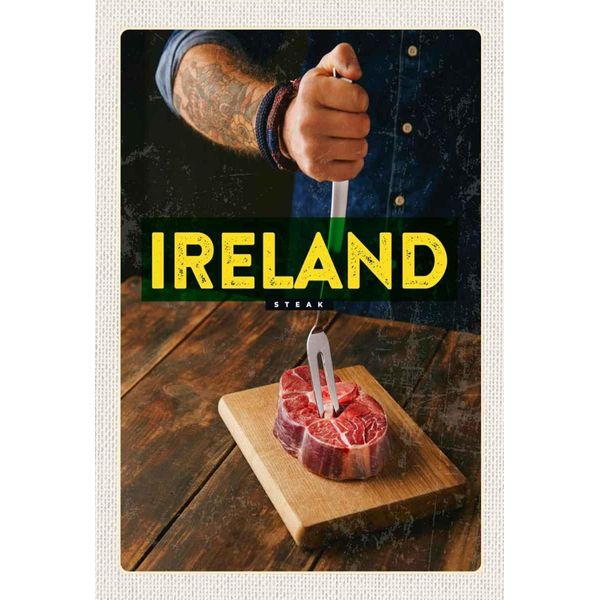 Vianmo Insegna In Legno 30X20 Cm Irland IrläNdisches Hereford Steak-image