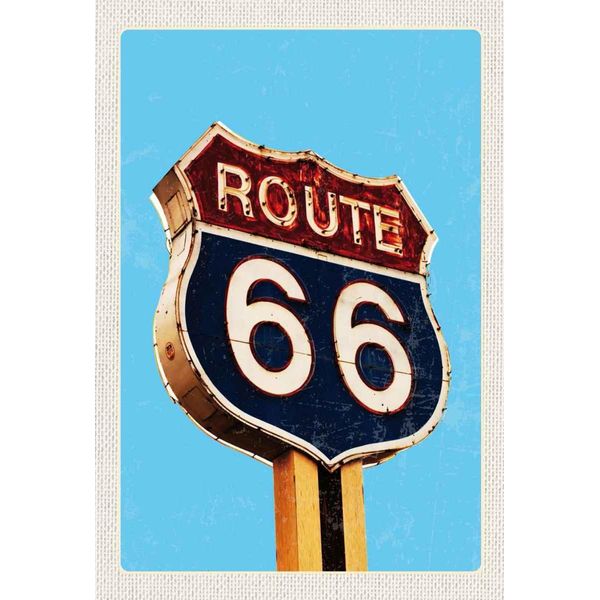 Vianmo Insegna In Legno 30X20 Cm Amerika Route 66 Tankstelle StraßE-image