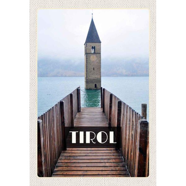 Vianmo Insegna In Legno 30X20 Cm Tirol ÖSterreich Kirchenturm-image